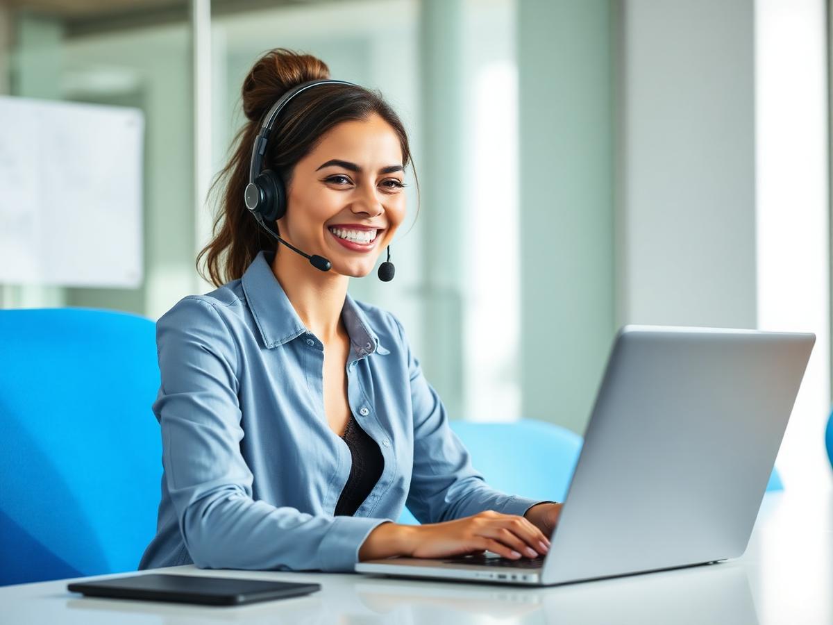 Symphony Inc support specialist assisting a customer